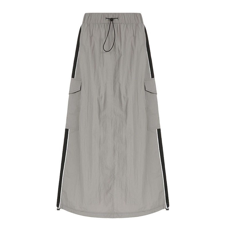 She's A Trendsetter Nylon Parachute Midi Skirt & Windsor
