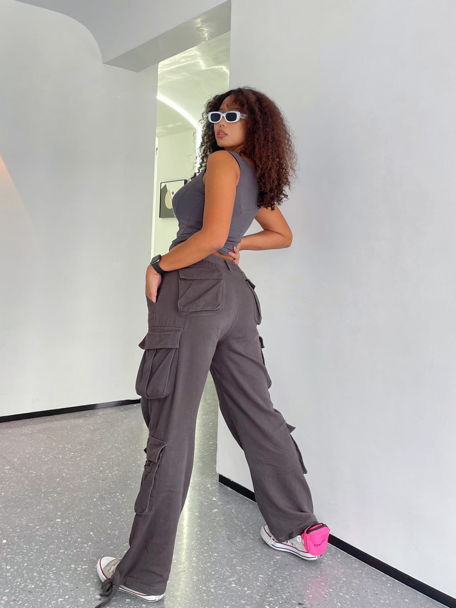 Heather Cargo Pants - Grey – MELLOW PICKS